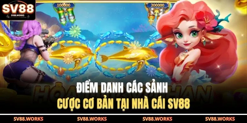 Điểm danh các sảnh cược cơ bản tại nhà cái SV88